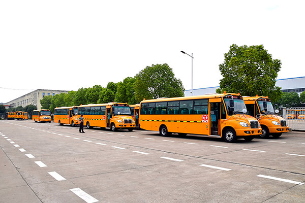 Huaxin brand 9.5m 51 pupils special school bus batch delivery customers